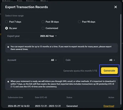 Transazioni binance